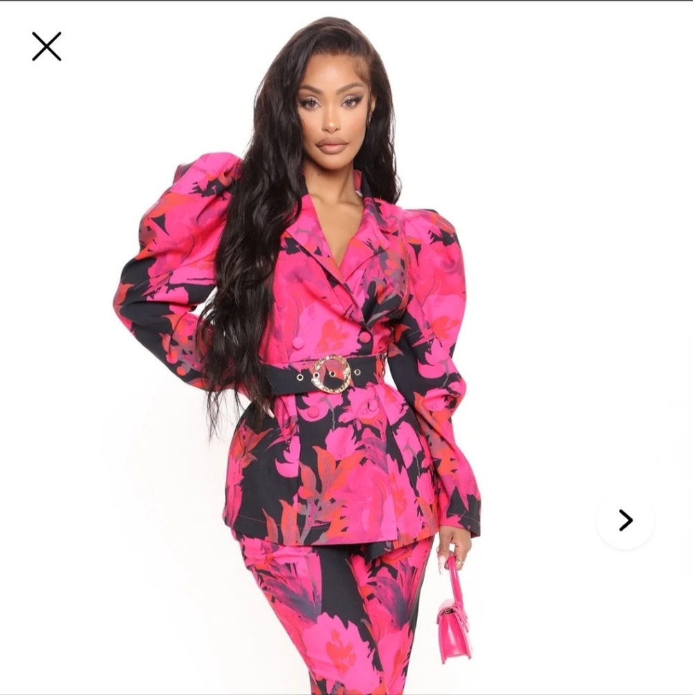 Best For Last Floral Blazer Set, Pink & Black *SOLD OUT*